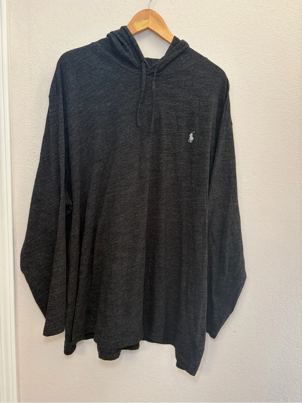 Polo Ralph Lauren Men's Big & Tall Jersey Hooded T-Shirt Sz 3XB Black Marl